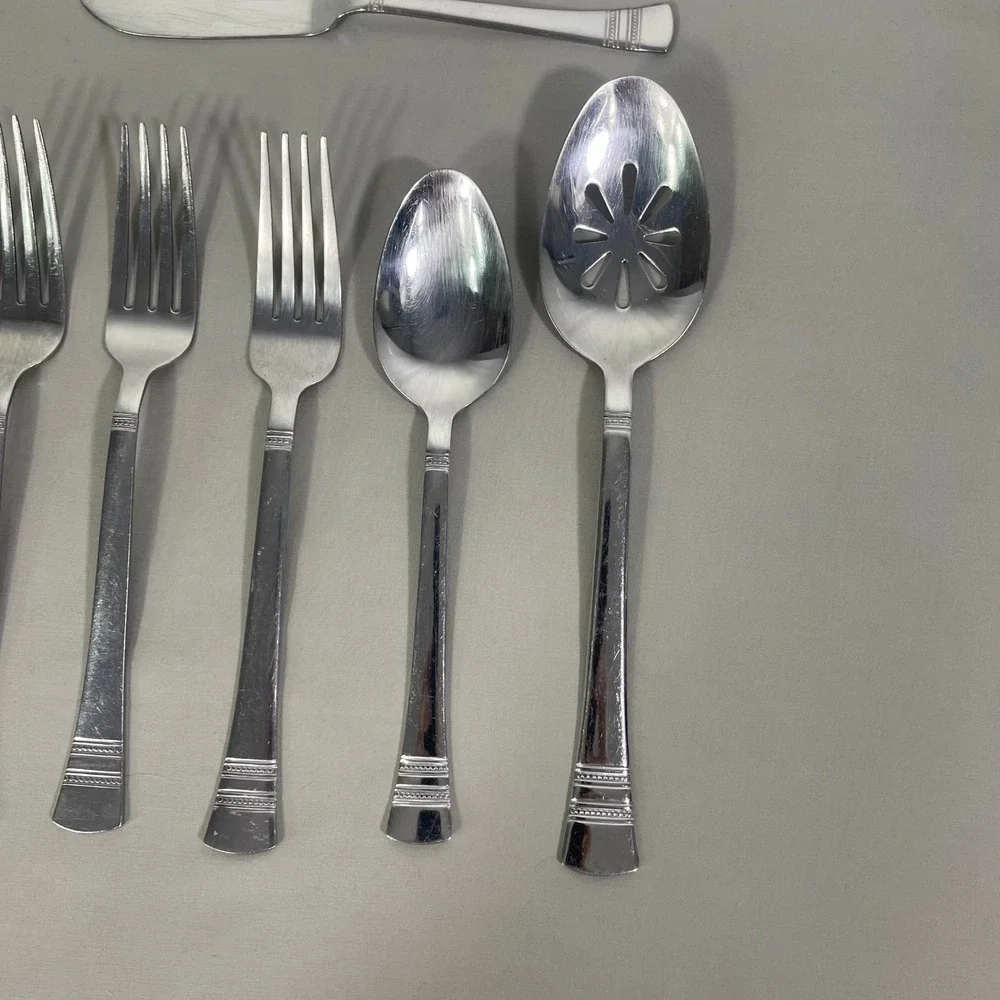 Lot of 7 International Silver Kensington Stainless Forks Tablespoon Knives Spoon